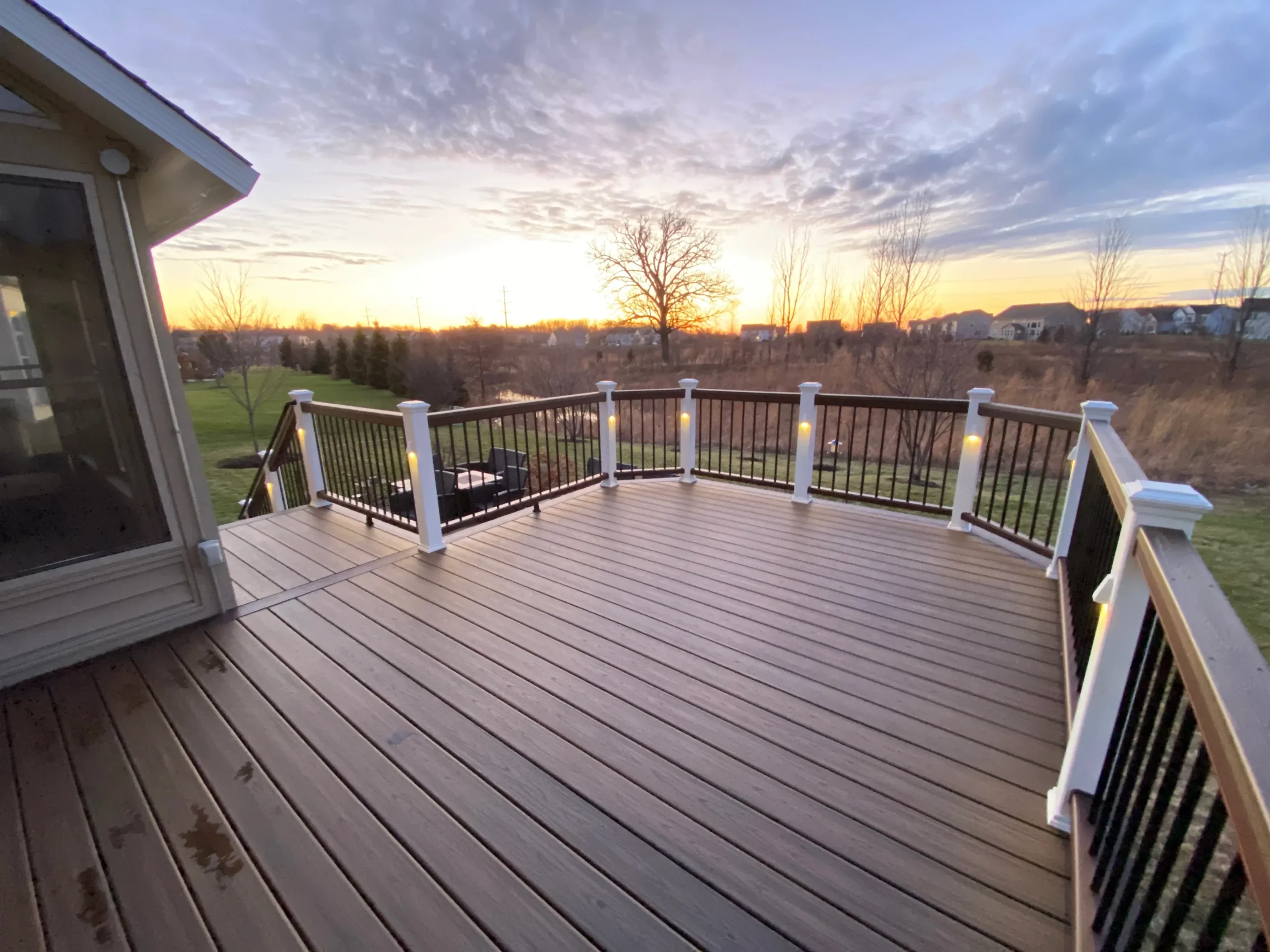 Perspective view from a composite deck in chicago suburbs.