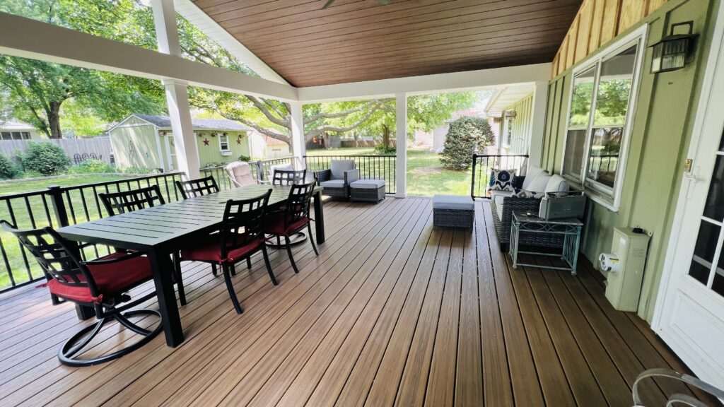 Perspective view from a covered deck in Naperville, IL.
