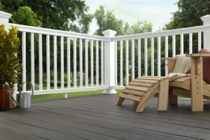 Chicago suburbs Fiberon deck and premium composite railing, freshly installed